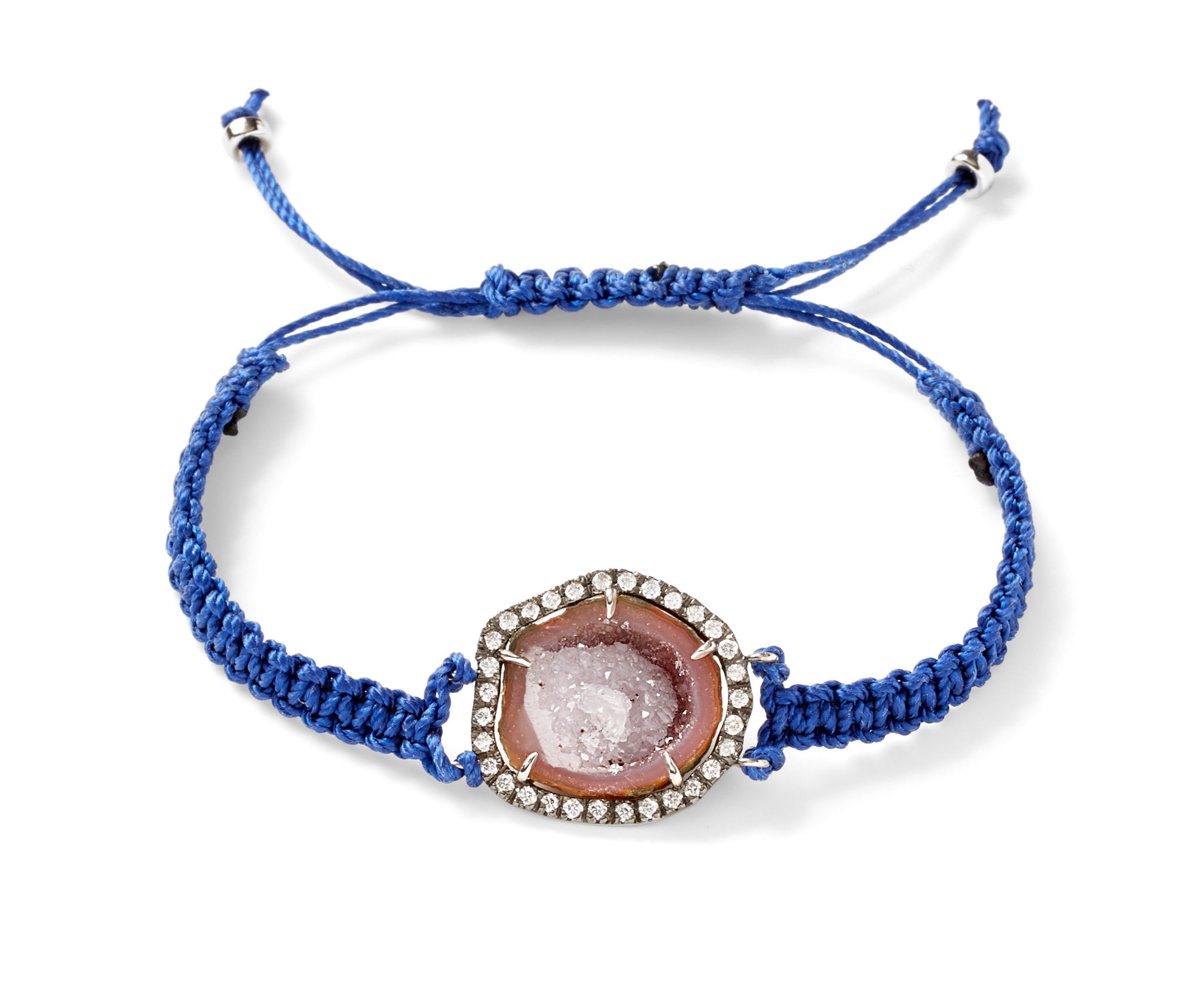 18-karat blackened white gold, geode and diamond bracelet