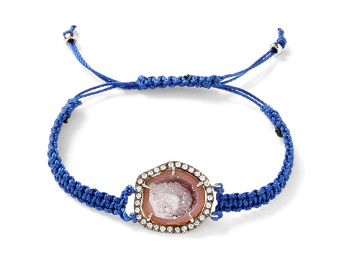 18-karat blackened white gold, geode and diamond bracelet
