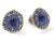 18-karat blackened white gold, azurite and diamond earrings